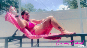 www.carissadumond.com - Carissa sunbathing topless poolside with Cherry "Whip Screen" thumbnail